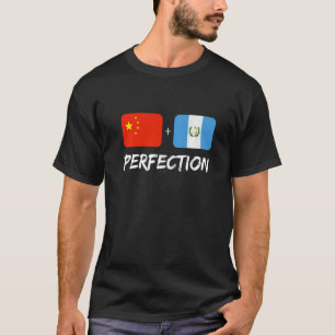 Guatemalan Plus Chinese Perfection Mix Flag Herita T-Shirt