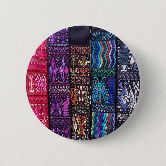 Guatemalan textile designs 2 inch round button (Front)