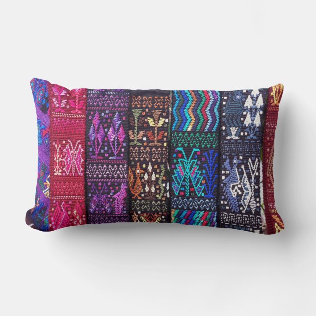 Guatemalan textile designs lumbar pillow (Front)