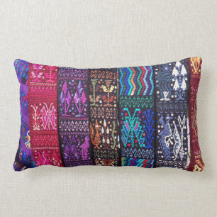 Guatemalan textile designs lumbar pillow