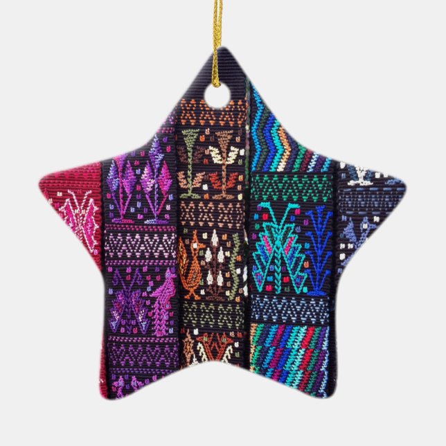 Guatemala's beautiful design ceramic ornament (Front)