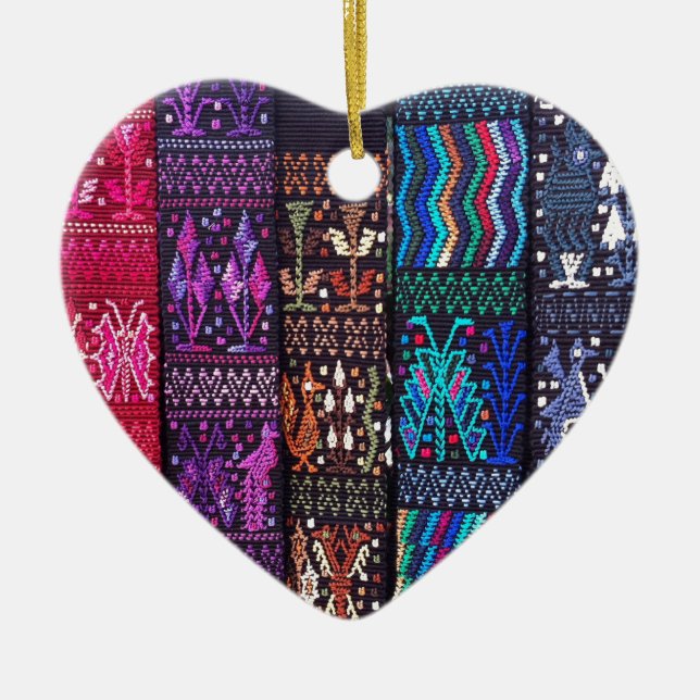 Guatemala's beautiful design ceramic ornament (Front)