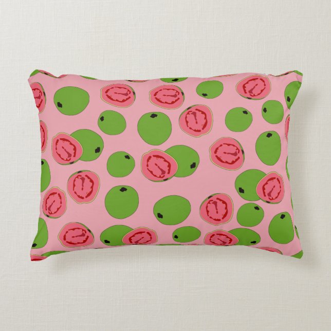 Guava Fruit Pattern Accent Pillow (Front)