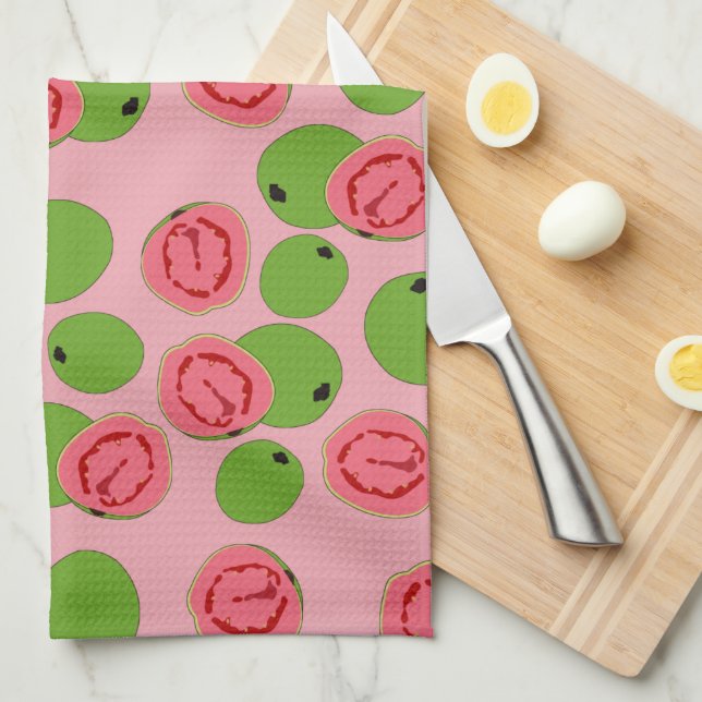 Guava Fruit Pattern Kitchen Towel (Quarter Fold)
