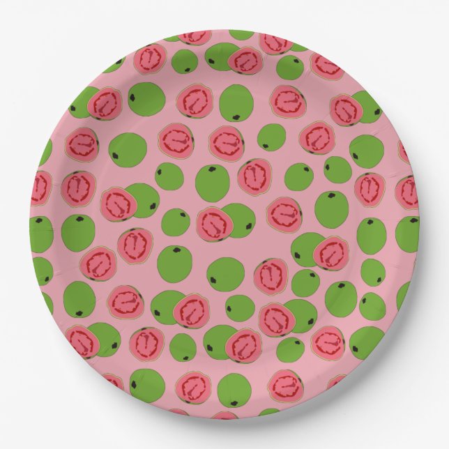 Guava Fruit Pattern  Paper Plate (Front)