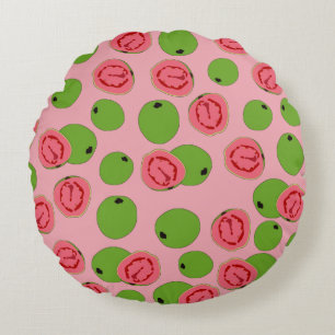 Guava Fruit Pattern Round Pillow