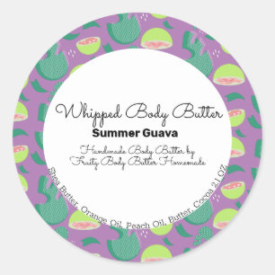 Guava Fruit Pop Body Butter Bath Branding Classic Round Sticker