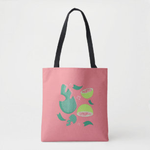 Guava Greenery Pink Green Fruit Pattern Tote Bag