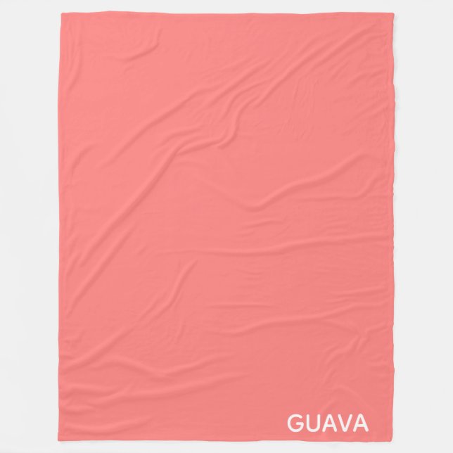 Guava pink colour name fleece blanket (Front)