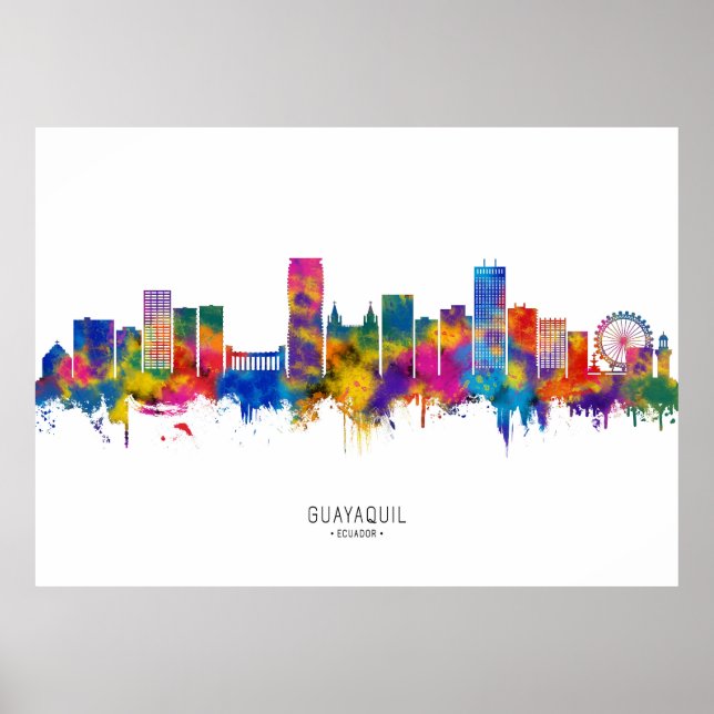 Guayaquil Ecuador Skyline Poster (Front)