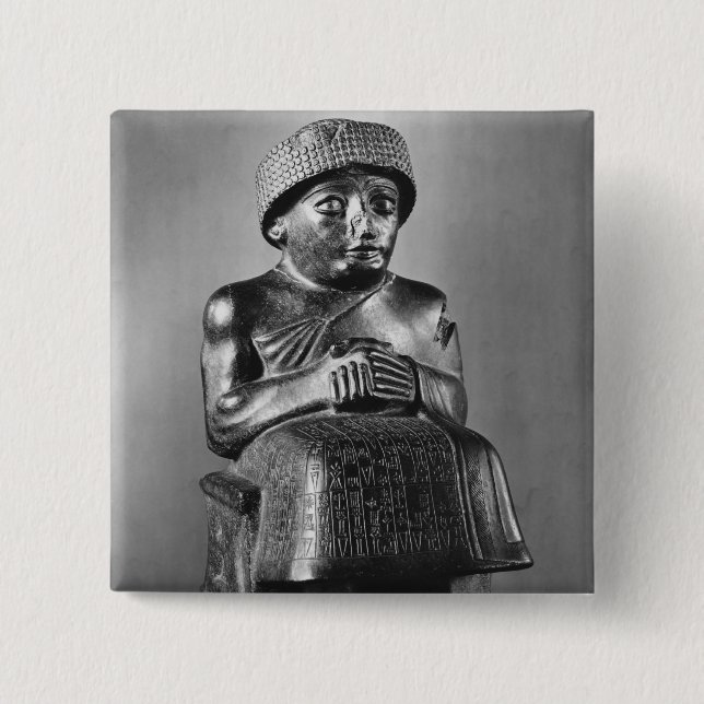 Gudea, Prince of Lagash 2 Inch Square Button (Front)