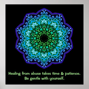 Guérir des abus Mandala Inspiration Poster