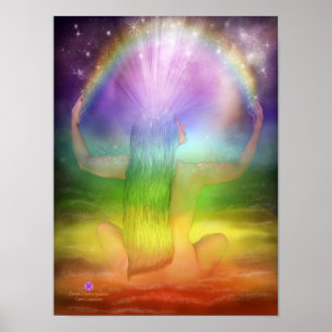 Guérir la Couronne Chakra Goddess Poster d'art / I
