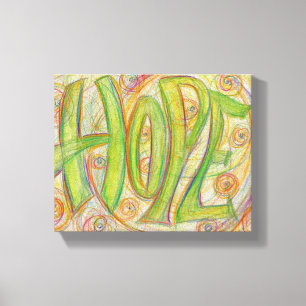 Guérir l'espoir Word Art Peinture Toile Enveloppé 