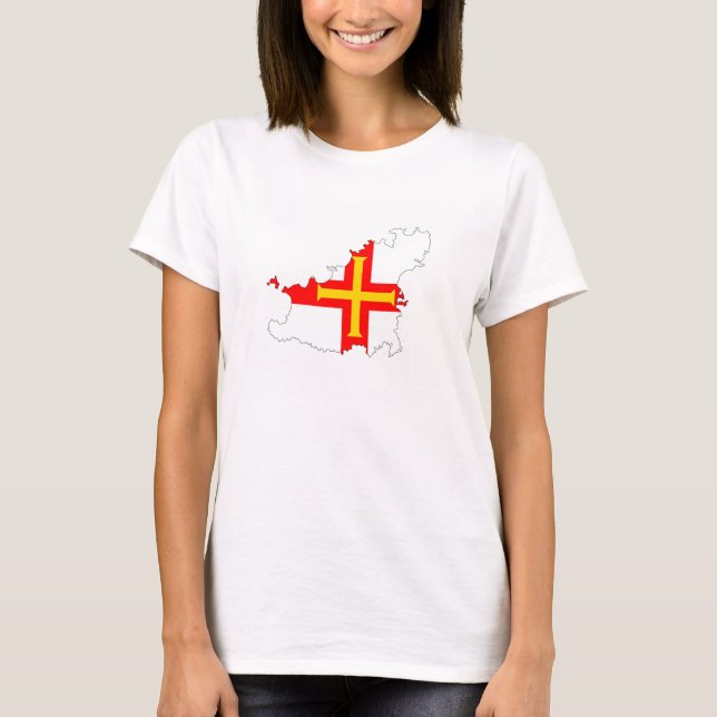guernsey country flag map shape silhouette symbol T-Shirt (Front)