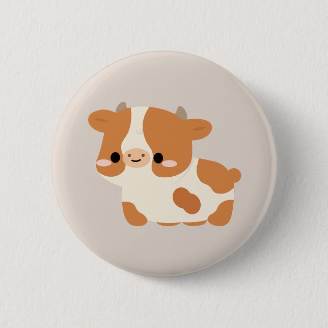 Guernsey Cow 2 Inch Round Button (Front)