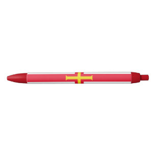 Guernsey Flag Black Ink Pen
