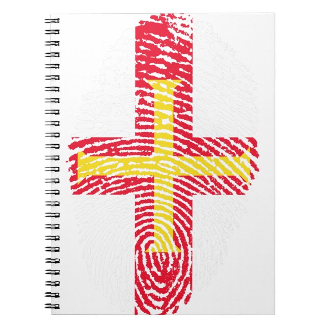 Guernsey Flag Fingerprint Country Pride Notebook (Front)