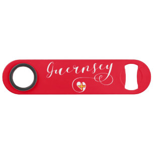 Guernsey Flag Heart, Channel Islands Bar Key