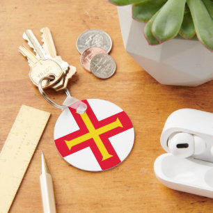 Guernsey flag keychain