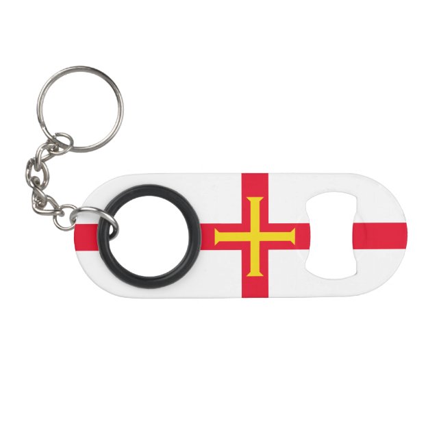 Guernsey Flag Keychain Bottle Opener (Front (Horizontal))