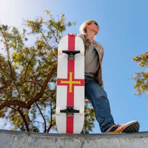 Guernsey flag skateboard