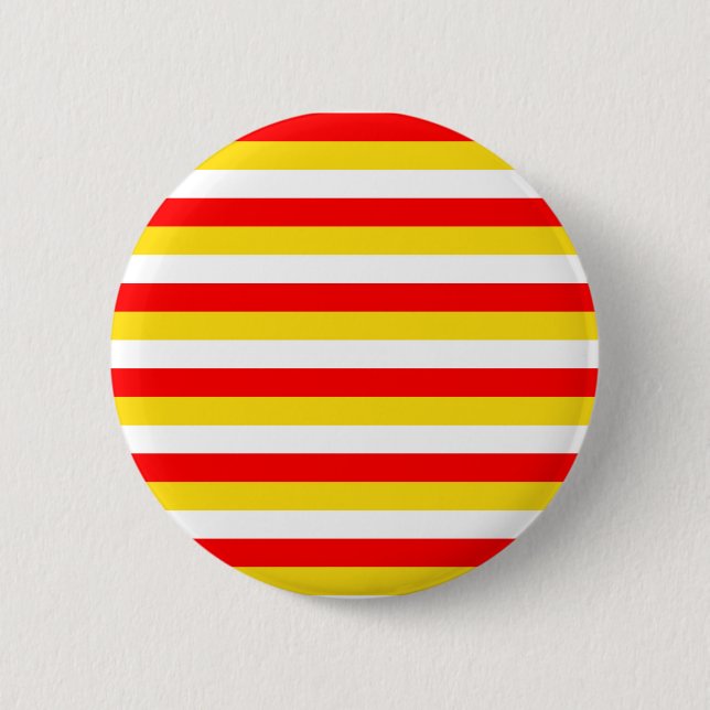 Guernsey flag stripes red yellow white pattern Nor 2 Inch Round Button (Front)