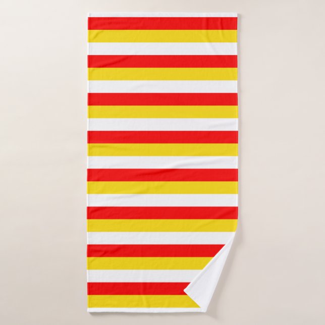 Guernsey flag stripes red yellow white pattern Nor Bath Towel (Bath Towel)