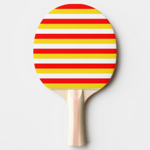 Guernsey flag stripes red yellow white pattern Nor Ping Pong Paddle