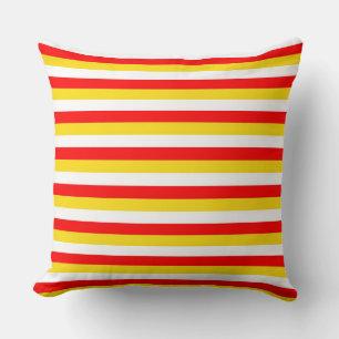 Guernsey flag stripes red yellow white pattern Nor Throw Pillow