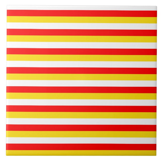 Guernsey flag stripes red yellow white pattern Nor Tile (Front)