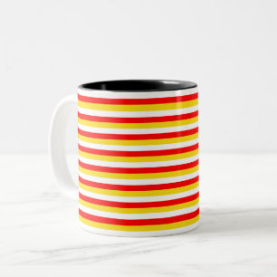 Guernsey flag stripes red yellow white pattern Nor Two-Tone Coffee Mug