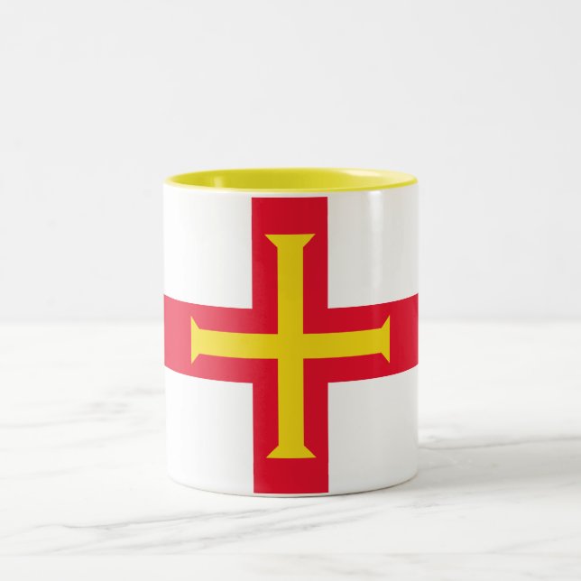 Guernsey Flag Two-Tone Coffee Mug (Center)