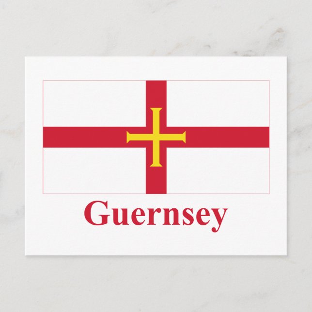 Guernsey Flag with Name Postcard (Front)