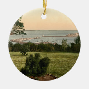 Guernsey Harbour, Channel Islands, England Ceramic Ornament