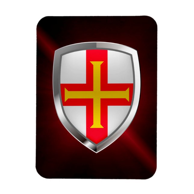 Guernsey Metallic Emblem Magnet (Vertical)