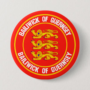 Guernsey Round Emblem 3 Inch Round Button