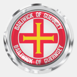 Guernsey Round Emblem Classic Round Sticker