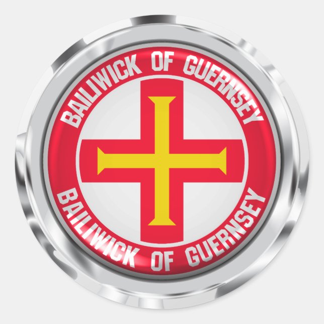 Guernsey Round Emblem Classic Round Sticker (Front)