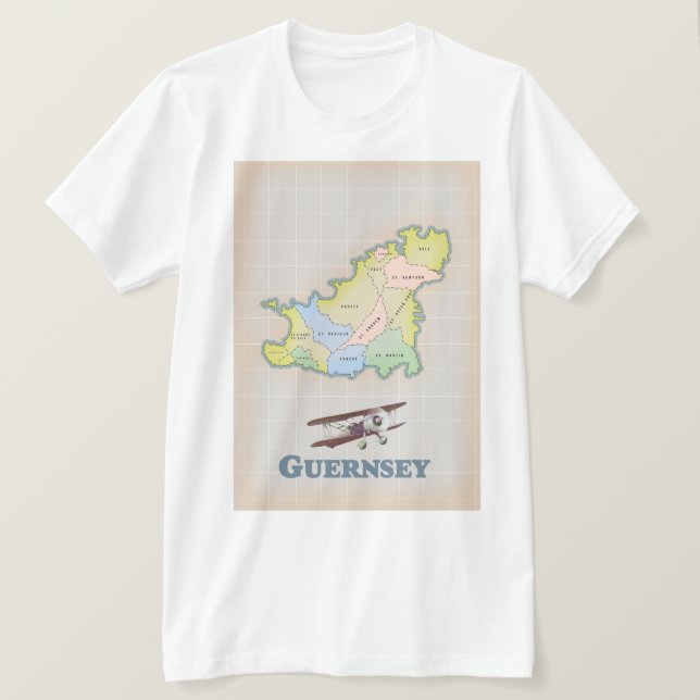 Guernsey vintage map T-Shirt (Design Front)