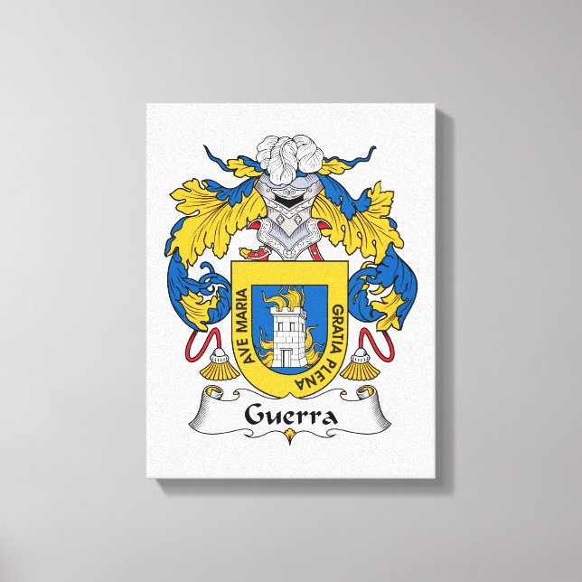 Guerra Family Crest Canvas Print (Front)