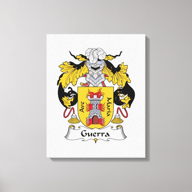 Guerra Family Crest Canvas Print (Front)