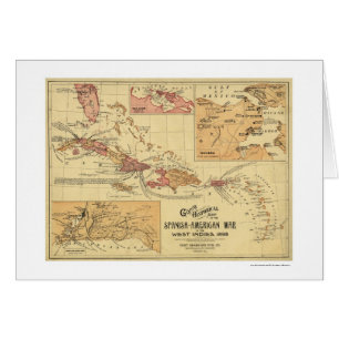 Guerre dans la carte 1898 des Antilles