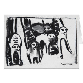 Guerre-danse de Meerkats - carte d'art