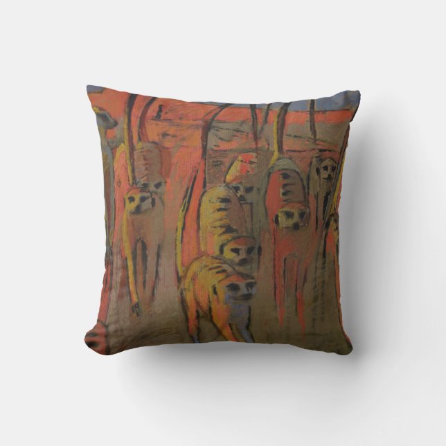 Guerre-danse de Meerkats - coussin (Recto)