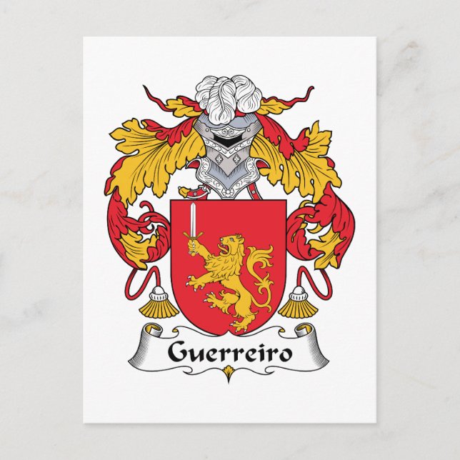 Guerreiro Family Crest Postcard (Front)