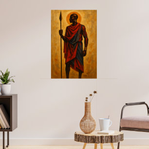 "Guerrier tribal Art mural d'héritage africain