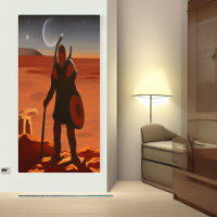 Guerrier viking sur Mars AI Art Poster