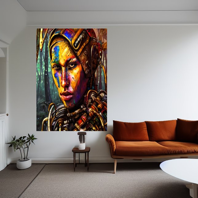 Guerrière de Cyberpunk | AI Art Poster (Créateur téléchargé)
