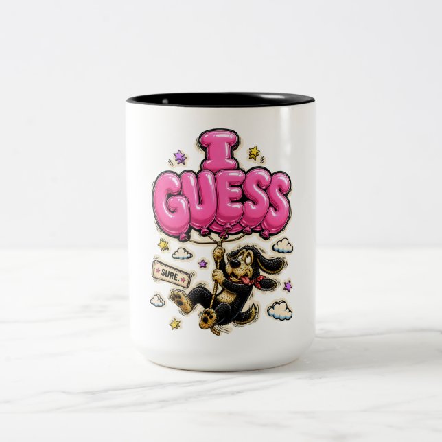 Guess Again Personalized Funny Sarcastic Two-Tone Coffee Mug (Center)